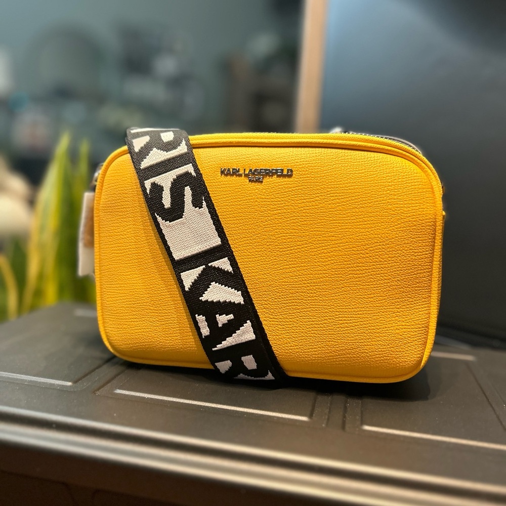 KARL LAGERFELD PARIS MAYBELLE CROSSBODY CAMERA BAG YELLOW